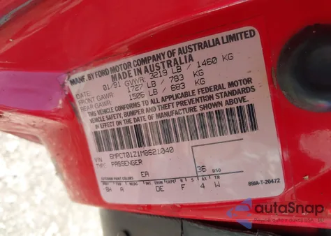 1991 Mercury Capri из США, поврежденный, VIN 6MPCT01Z1M8621040